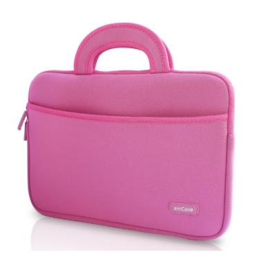 Imagem de amCase Chromebook Case-11,6 a 12 polegadas Neoprene manga de viagem com alça rosa