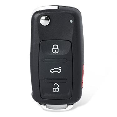 Imagem de Keymall Substituição de controle remoto de entrada sem chave Fob para VW Volkswagen Jetta Passat 2017 2018 2019 FCC ID: NBGFS93N P/N: 5K0837202BP ID48Chip 3+1 botões (sem chave)