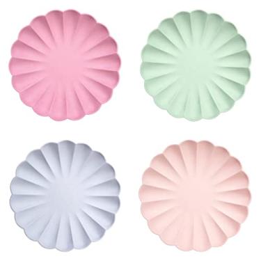 Imagem de Meri Meri Pratos de festa compostáveis, pacote com 8 pratos para festas e ocasiões, uso único, compostável/descartável