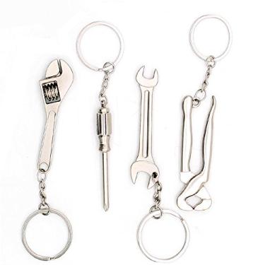 Imagem de Chaveiro de chave de 4 peças Mini chaveiro de metal e chaveiro com pingente de chaveiro organizador de chaveiro para homens e mulheres