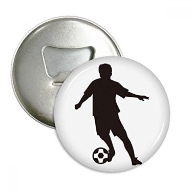 Imagem de Abridor de garrafas de futebol esportivo Foutline ímã de geladeira emblema multifuncional