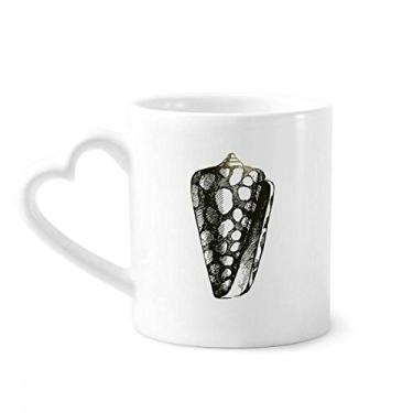 Imagem de Caneca com ilustração preta de vida marinha de caracol caneca de café cerâmica copo de coração de vidro