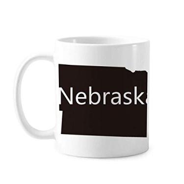 Imagem de Caneca Nebraska América EUA mapa contorno cerâmica cerâmica café porcelana xícara louça