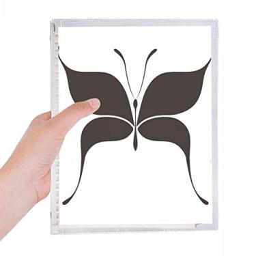 Imagem de Caderno de papelaria com folhas soltas e borboletas pretas