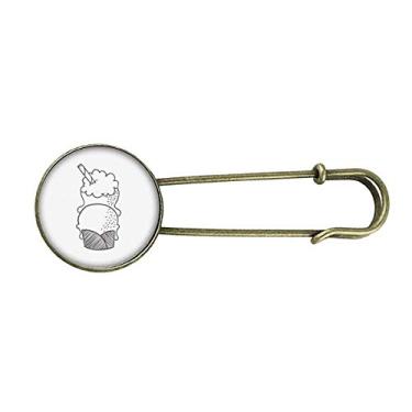 Imagem de Biscoitos de contorno preto sorvete retrô broche de metal clipe jóias