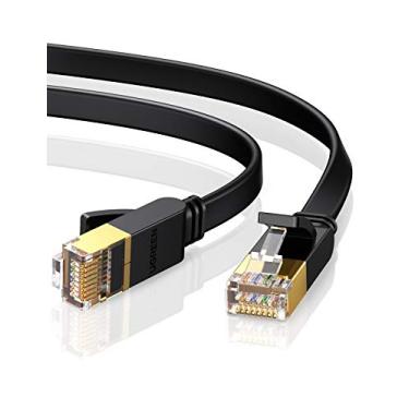 Imagem de UGREEN Cabo Ethernet Cat 7, 3FT Cat7 de alta velocidade Gigabit plano RJ45 Cabo LAN Cabo de remendo de rede de Internet blindado de 10 Gbps Compatível para jogos PS5 PS4 PS3 Xbox PC Laptop Mod