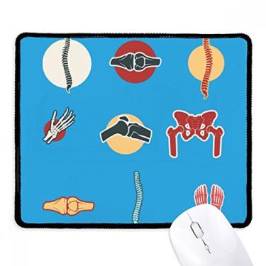 Imagem de Mousepad com ilustração de articulações humanas e bordas costuradas, tapete de borracha para jogos