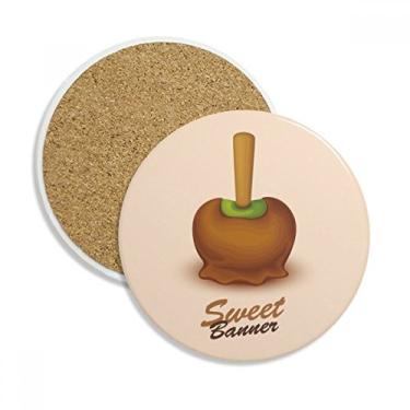 Imagem de Porta-copos de sorvete de chocolate marrom verde caneca de proteção de mesa pedra absorvente