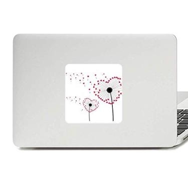 Imagem de Adesivo de vinil para laptop com flores de amor e dente-de-leão para decoração de PC