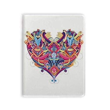 Imagem de Caderno de cartas de baralho de coração com estampa geométrica, capa de goma