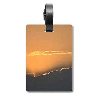 Imagem de Orange Dark Sky Clouds Bagagem Bagagem Bagagem Etiqueta Bagagem Etiqueta Scutcheon Etiqueta