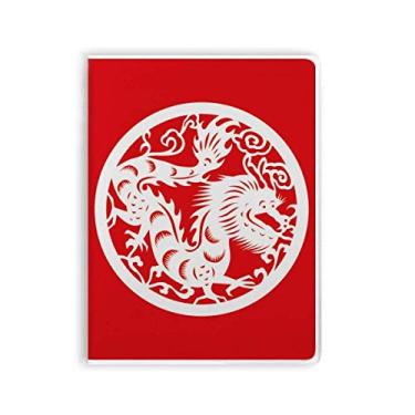 Imagem de Caderno de arte do zodíaco chinês com dragão cortado em papel capa macia Diário