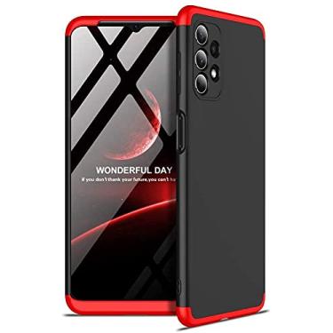 Imagem de Capa Capinha Anti Impacto 360 Para Samsung Galaxy A32 5g com Tela de 6.5" Polegadas Case Acr�lica Fosca Acabamento Slim Macio - Danet (Preto com Vermelho)