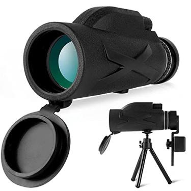 Imagem de Monokulare Teleskope, High Power Monocular, FMC Prisma Wasserdicht monokular-Teleskope com adaptador de smartphone Stativ für Vogelbeobachtung, Wandern Sightseeing, Konzert Ballspiel, Camping