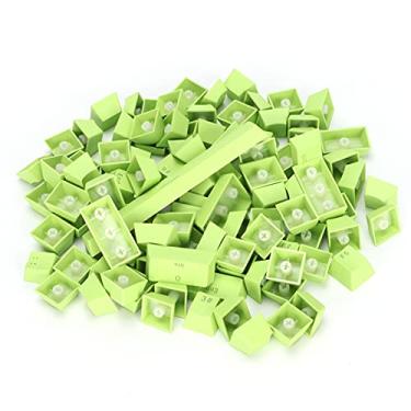 Imagem de Teclas coloridas, teclado mecânico ergonômico para decoração de teclado para teclado 61/64/87/104/108 teclas. Para mulheres e homens (verde)