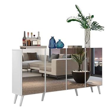 Imagem de Aparador Buffet 4 portas com Espelho Retrô Vegas Multimóveis V3559 Branco