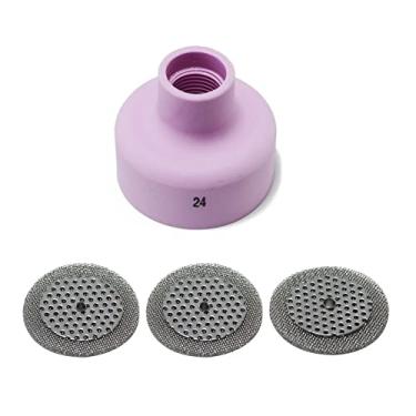 Imagem de RIVERWELD Bocal de cerâmica 53NACN -24# Pyrex Copos TIG 53NAbSP3#24 Tela para SR WP 9 20 17 18 26 Tochas de soldagem TIG 4 peças