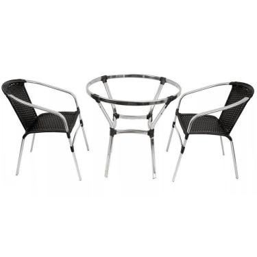Imagem de Conjunto 2 Cadeiras e Mesa Floripa em Alumínio Trama 