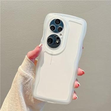 Imagem de Capa de telefone de silicone com moldura ondulada de cor doce para Huawei P50 P40 P30 Pro Mate 40 30 Honor 70 60 50 Nova 9 8 Capa macia transparente, branca, For Honor 70 Pro