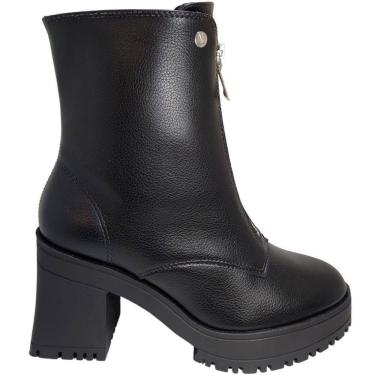 Imagem de Bota Coturno Feminino Casual Tratorado Salto Bloco Alto com Zíper Vizzano 3091.101