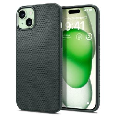 Imagem de Capa Spigen para iPhone 15: Liquid Air [à prova de choque], [fina e leve] para iPhone 15 - Verde Abismo