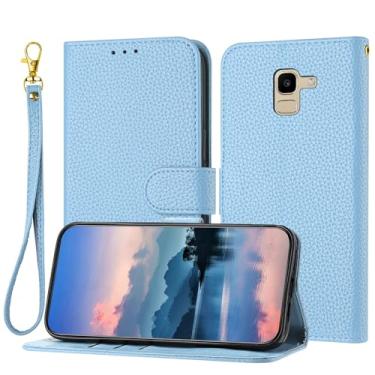 Imagem de Capa Carteira Wallet Case Compatible with Samsung Galaxy A8 2018/A5 2018/A530 for Women and Men,Flip Leather Cover with Card Holder, Shockproof TPU Inner Shell Phone Cover & Kickstand (Size : Light B