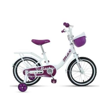 Imagem de Bicicleta Pro-X Max Barbie Aro 16 Branco/Roxo - Pro X