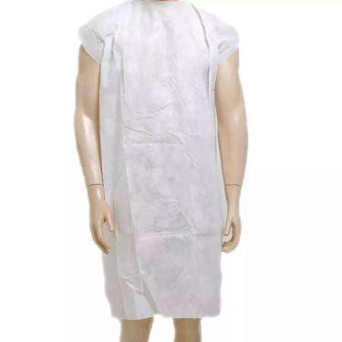 Imagem de Avental Descartável TNT Branco sem Manga 10un