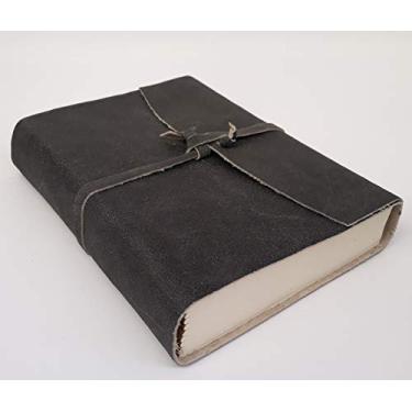 Imagem de Diários de Viagem em Couro Caderno Grande 200 Folhas (Cinza)
