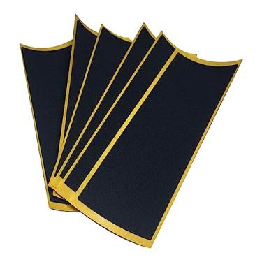 Imagem de Esquirla 6x Fingerboard Grip Tape Fingerboards Peças Antiderrapante Confortável Acessório Profissional Substitui para Suprimentos de Mini Skateboard, Preto amarelo