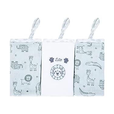 Imagem de Papi Textil Paninho De Boca Papi Compose Bordado C/Prendedor De Chupeta 38Cm X 38Cm Contem 03 Un