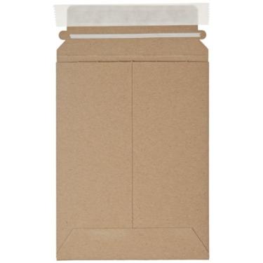 Imagem de Aviditi 6 x 8" Stayflats Brand rígida mailers planos, Kraft (pacote com 100) porta-retratos de documentos, fecho de descascar e selar, tira de rasgo fácil de abrir.