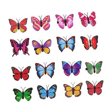 Imagem de Gadpiparty 100 Unidades clipe de borboleta tridimensional clipes de borboletas 3d escultura 3d adesivos decoração clipe de borboletas coloridas arte da parede de borboletas 6cm