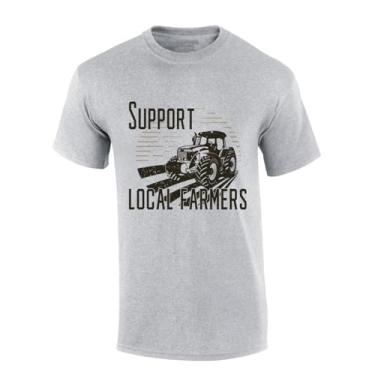 Imagem de Camiseta masculina de manga curta Farmer Support The American Farmer, Cinza esportivo, M