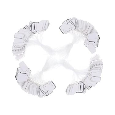Imagem de LALAFINA 500 Unidades etiqueta de preço suprimentos de boutique adesivos de rótulos conjunto de pulseira preço da pulseira preço de joias roupas suíte com linha branco