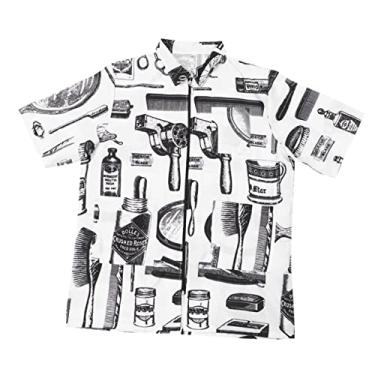Imagem de Beavorty 2 Unidades Técnico De Corte De Cabelo Em Macacão De Cabeleireiro Camisetas Camisas Para Homens Abrigos Para Homens Asseio Curto Manga Curta Capa Fibra Branco Masculino