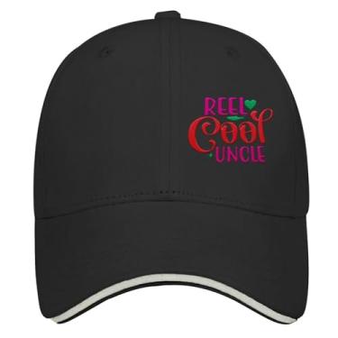 Imagem de Boné de beisebol Reel Cool Uncle Trucker Hat for Women Fashion Bordado Snapback, Allblack, Tamanho Único