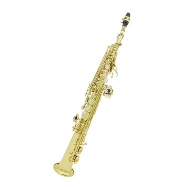 Imagem de conjunto de saxofone Sax Profissional Reto Agudos B, Saxofone Plano De Latão, Instrumentos De Sopro Com Acessórios Para Saxofone