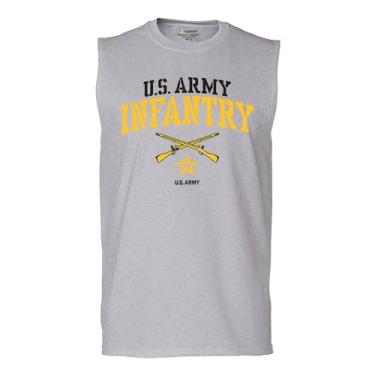 Imagem de Camiseta masculina militar militar de infantaria do exército dos EUA Veterano DD 214 Patriotic Armed Forces Soldier Gear Licenciada, Cinza, M