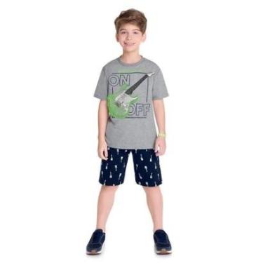 Imagem de Conjunto Infantil Masculino Camiseta + Bermuda Kyly - TAM 4 AO 8-Masculino