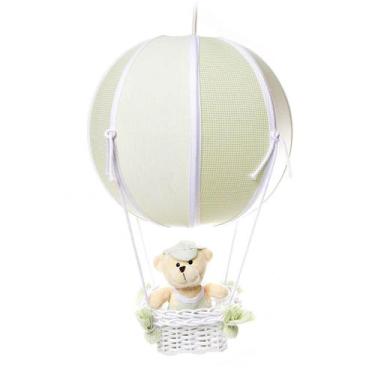 Imagem de Lustre Balão Bolinha Urso Verde Quarto Bebê Infantil Menino - Potinho