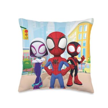 Imagem de Marvel Amazing Friends Spidey Team Group Throw Pillow, 16x16, Multicolor