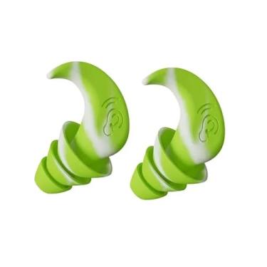 Imagem de Tampão de ouvido de silicone antiruído com redução de ruído e cancelamento de ruído à prova de som, à prova d'água, protetor de ouvido macio para natação (verde, pequeno)