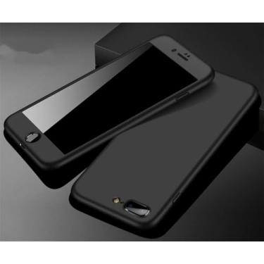 Imagem de Capa de telefone 360 completa para iPhone 13 5S 7 8 Plus 11 12 Pro Mini XS Max XR Capa protetora para iPhone 6 XR SE Capa com vidro, preta, para iphone 6S Plus