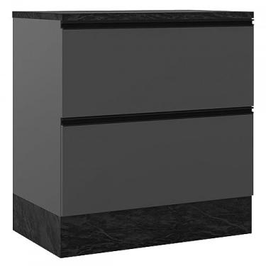 Imagem de Armário de Cozinha Etna 1 Porta 1 Gaveta Grafite - Poliman Móveis