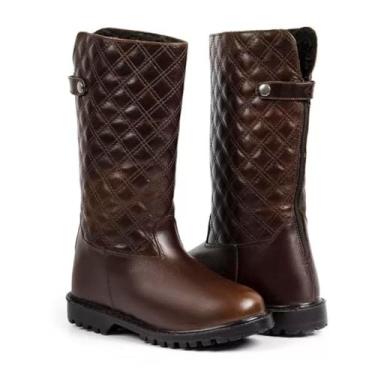 Imagem de Bota Feminina de Inverno em Couro Forrada com Lã Impermeável - Copenhague (Marrom, BR, Adulto, Numérico, 37)