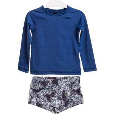 Imagem de Kit Camiseta UV + Sunga Infantil Juvenil Com Proteção Solar-Masculino