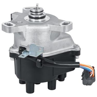 Imagem de EVERESTWAY Distribuidor de ignição 8 pinos compatíveis com Honda Civic/Acura EL 1.5L 1.6L 1.6L 1.6L kit de substituição de tampa e rotor preto TD-63U TD73U TD91U