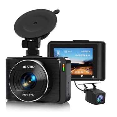 Imagem de XRC TECH Câmera veicular 4K DVR WiFi para carros, câmera frontal e traseira HD 1080P com lente dupla, gravador de vídeo automático, suporte Wi-Fi embutido, monitoramento de estacionamento 24H, visão