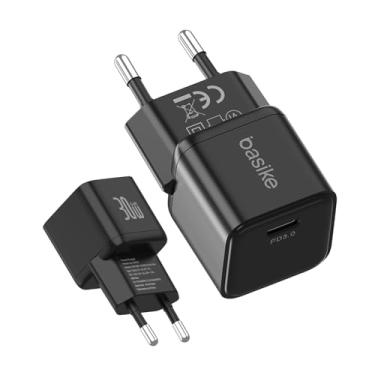 Imagem de Carregador USB C GaN6 30W, Carregador Basike STR-232K, Carregador rápido PD3.0 PPS para iPhone 15/15 Pro/14/14 Pro Max/13, Galaxy, iPad (Cabo não incluído) (Preto)